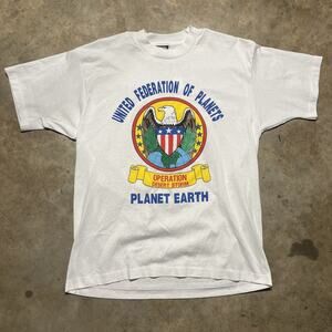 Vintage 90s United Federation of Planets White Shirt